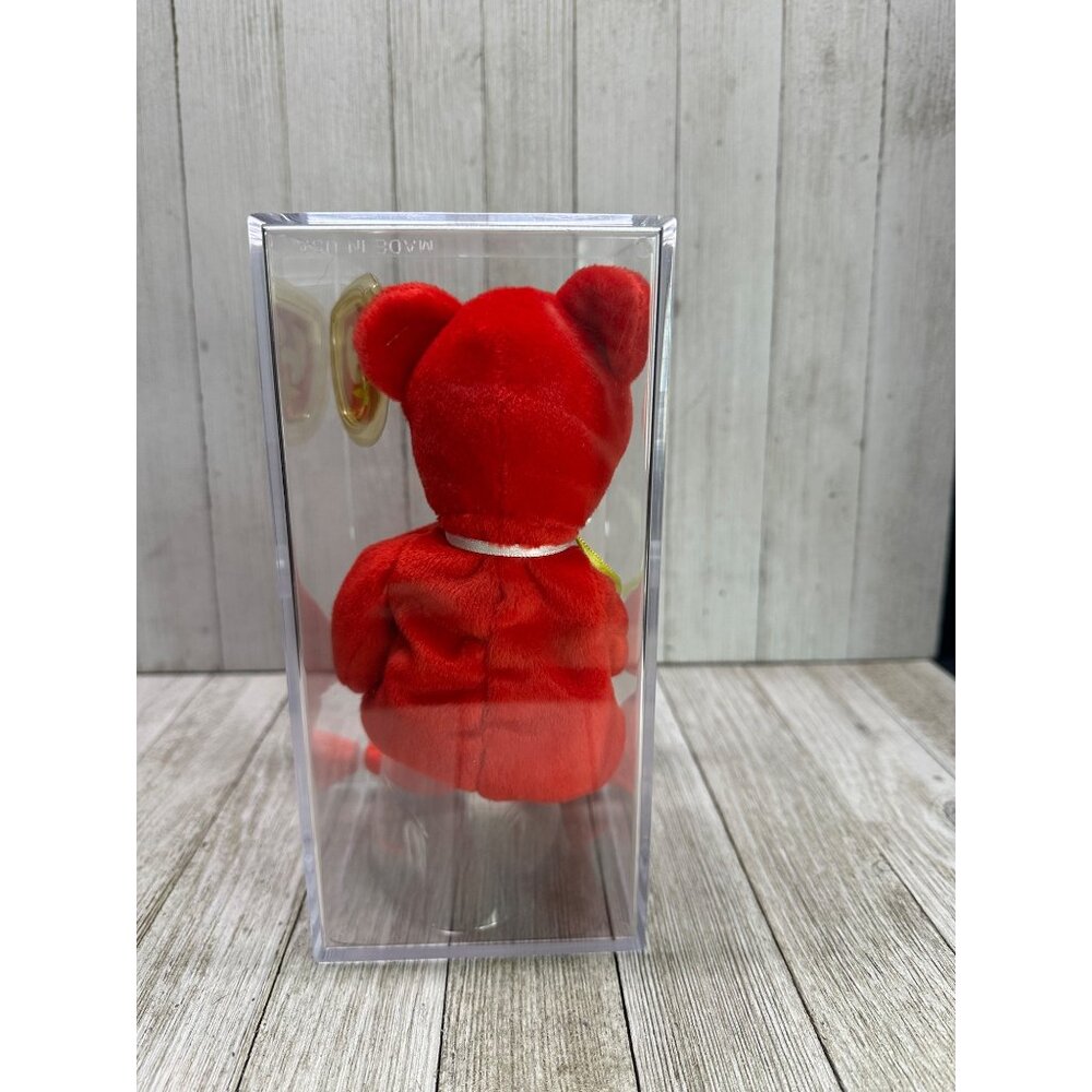 Vtg TY Beanie Baby Osito Mexican Bear Plush Stuffed Animal Toy with Display Case - Picture 3 of 5